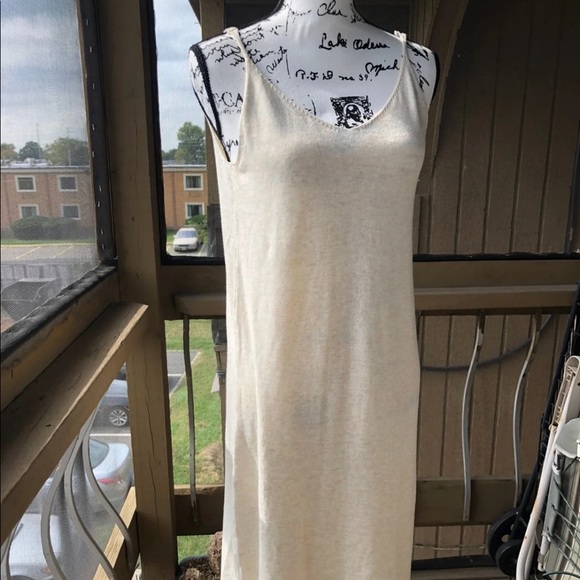 Cashmere dress tank womens basic soft knit dress cami cream Heather beige gray - Picture 14 of 16